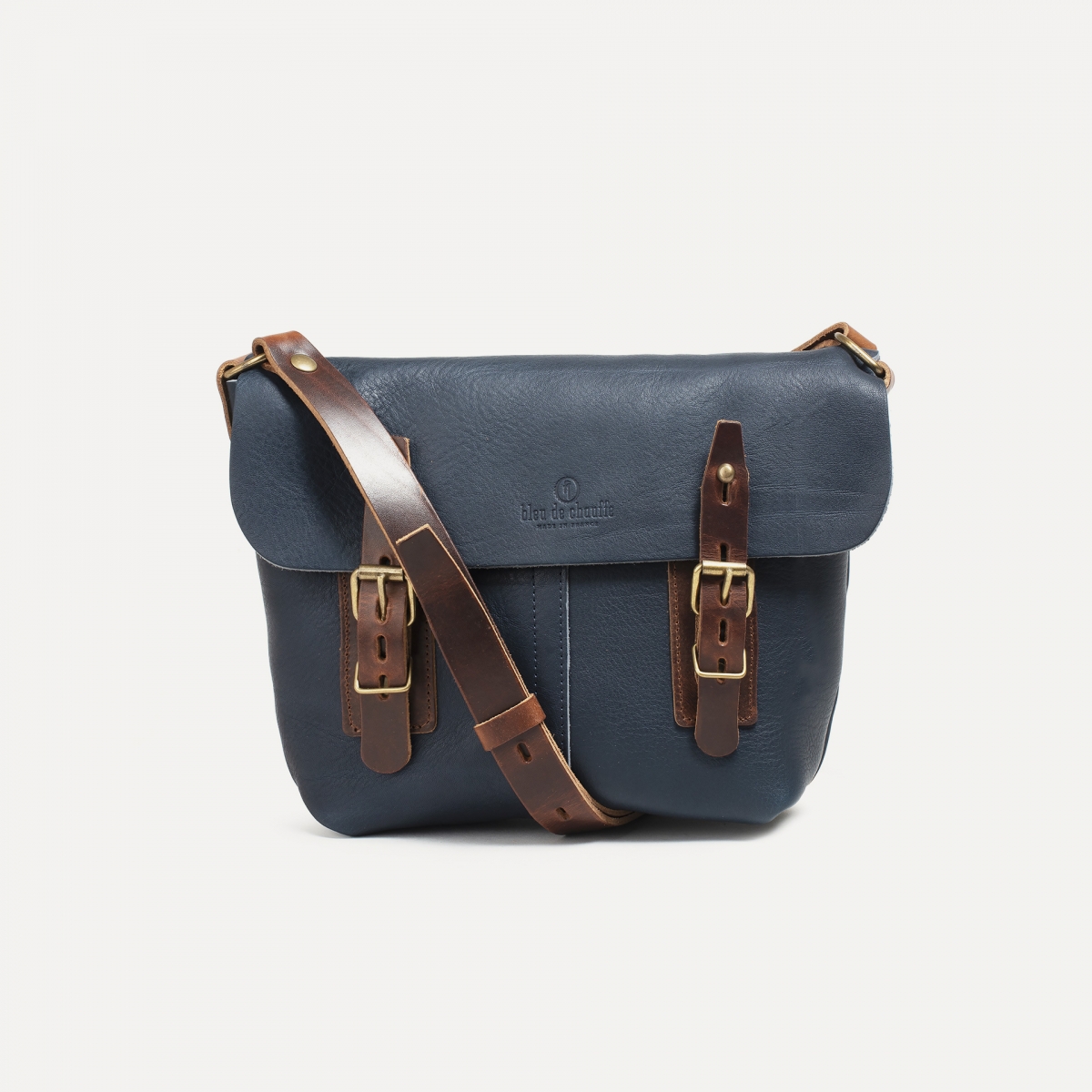 Louis Satchel bag - Navy Blue - Leather Crossbody, Messenger bag - Made ...