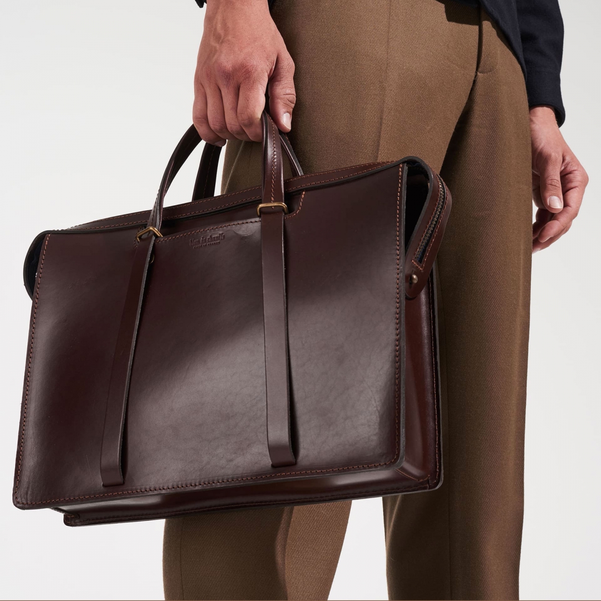 Men's Leather Briefcase I Leather Laptop bag for Men I Made in France