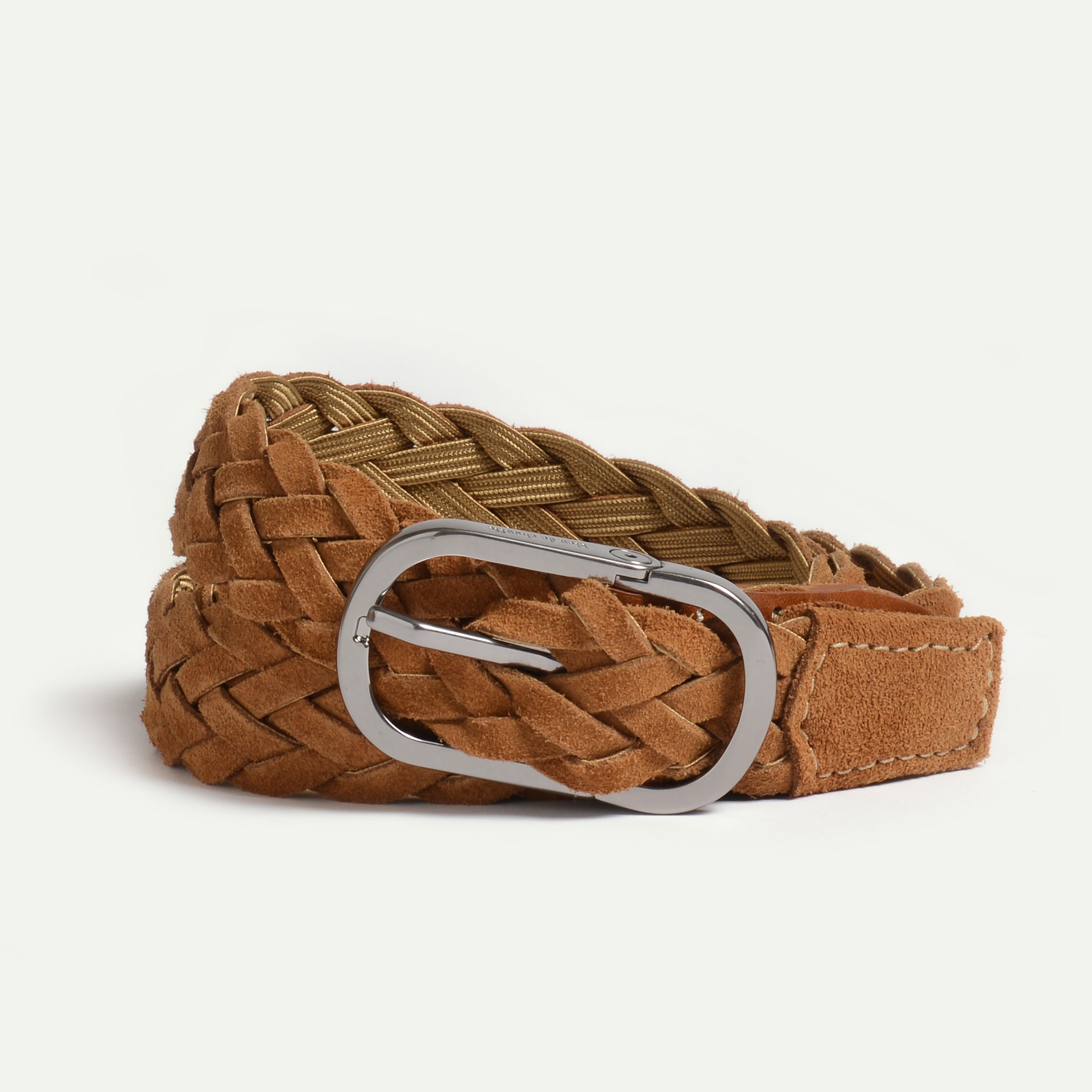 Cliquet Belt / braided leather - Honey suede (image n°2)